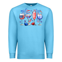 Ocean Blue 4th of July wine glasses Premium Sweatshirt - Neo Western