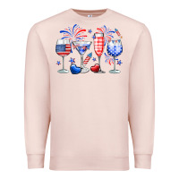 Pale Pink 4th of July wine glasses Premium Sweatshirt - Neo Western