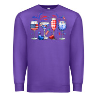Purple 4th of July wine glasses Premium Sweatshirt - Neo Western