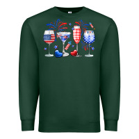 Sports Green 4th of July wine glasses Premium Sweatshirt - Neo Western
