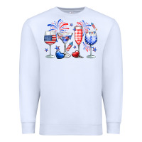 White 4th of July wine glasses Premium Sweatshirt - Neo Western
