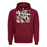 Burgundy cowhide mixed background Zipper Hoodie - RanaPortraitStore