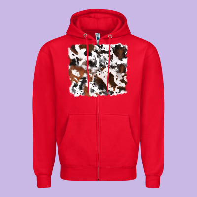 Zipper Hoodie cowhide mixed background
