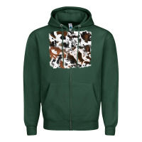 Sports Green cowhide mixed background Zipper Hoodie - RanaPortraitStore