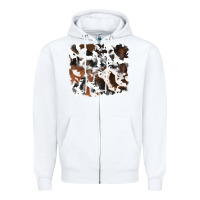 White cowhide mixed background Zipper Hoodie - RanaPortraitStore