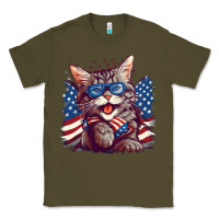 Army Green cat4 Classic Tee - Unal Design
