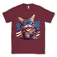 Burgundy cat4 Classic Tee - Unal Design