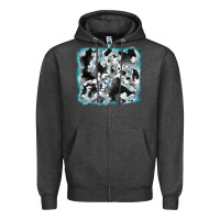 Charcoal Heather cowhide glitter tooled leather background Zipper Hoodie - RanaPortraitStore