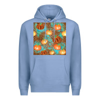 Colony Blue plaid fall pumpkin seamless Premium Hoodie - AdoDesignShop