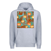 Heather Grey plaid fall pumpkin seamless Premium Hoodie - AdoDesignShop