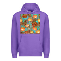 Purple plaid fall pumpkin seamless Premium Hoodie - AdoDesignShop