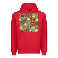Red plaid fall pumpkin seamless Premium Hoodie - AdoDesignShop