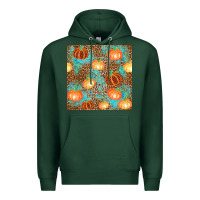 Sports Green plaid fall pumpkin seamless Premium Hoodie - AdoDesignShop