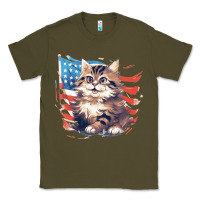 Army Green cat3 Classic Tee - Unal Design