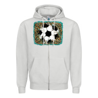 Dove Grey glitter soccer leopard Zipper Hoodie - RanaPortraitStore