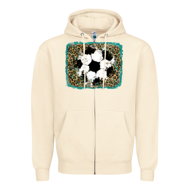 Glitter Soccer Leopard Zipper Hoodie by RanaPortraitStore | Teevron