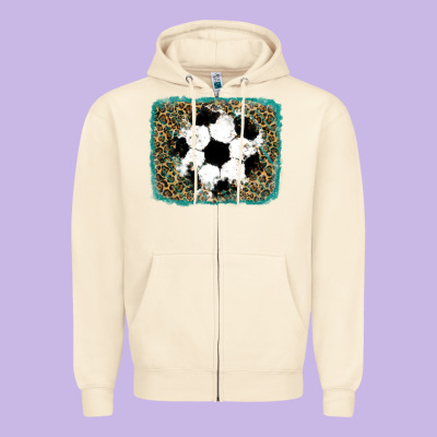 Zipper Hoodie glitter soccer leopard