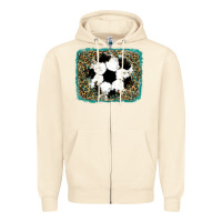 Sandshell glitter soccer leopard Zipper Hoodie - RanaPortraitStore
