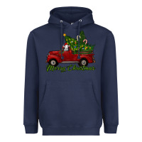 Navy merry christmas baby sheep trees with truck Heavyweight Hoodie - RanaPortraitStore