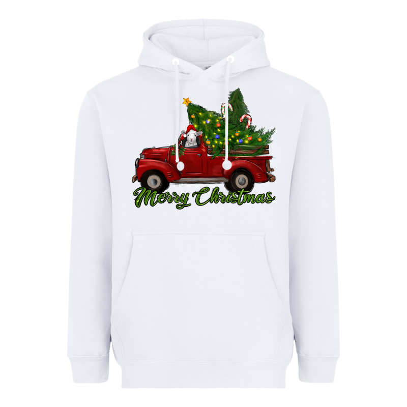 Merry Christmas Baby Sheep Trees With Truck Heavyweight Hoodie by RanaPortraitStore | Teevron