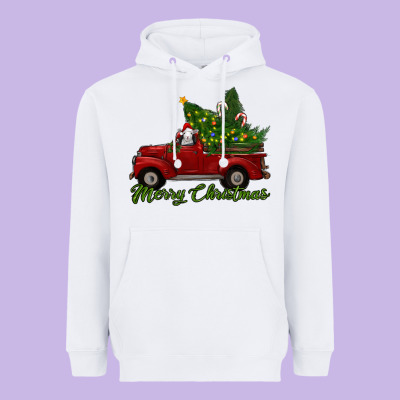 Merry Christmas Baby Sheep Trees With Truck Heavyweight Hoodie Designed By Ranaportraitstore
