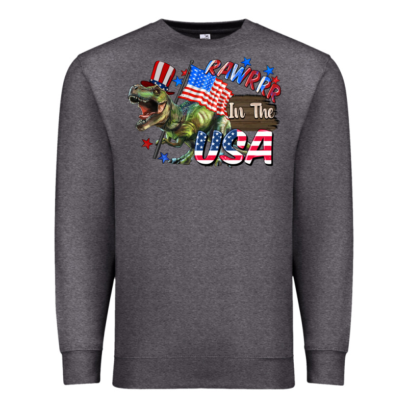 Rawrrr In The Usa 4th Of July Premium Sweatshirt by CowGirlArtShop | Teevron