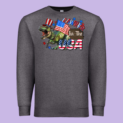 Rawrrr In The Usa 4th Of July Premium Sweatshirt Designed By Cowgirlartshop