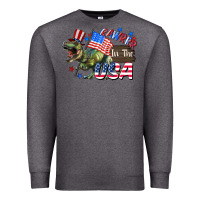 Charcoal Heather Rawrrr in the USA 4th of july Premium Sweatshirt - CowGirlArtShop
