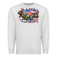 Oatmeal Heather Rawrrr in the USA 4th of july Premium Sweatshirt - CowGirlArtShop
