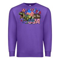 Purple Rawrrr in the USA 4th of july Premium Sweatshirt - CowGirlArtShop