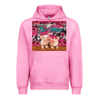 Fuchsia Pink be mine valentine's day pigs Urban Hoodie - Jasminsmagicworld