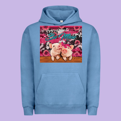 Be Mine Valentine's Day Pigs Urban Hoodie Designed By Jasminsmagicworld