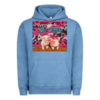 Pigment Pebble Blue be mine valentine's day pigs Urban Hoodie - Jasminsmagicworld