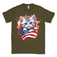 Army Green cat6 Classic Tee - Unal Design