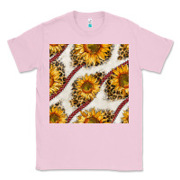 Bubblegum Pink baseball sunflowers and leopard seamless pattern Classic Tee - BundleAndBundleShop