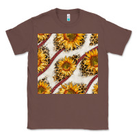 Chestnut baseball sunflowers and leopard seamless pattern Classic Tee - BundleAndBundleShop