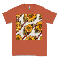 Copper baseball sunflowers and leopard seamless pattern Classic Tee - BundleAndBundleShop