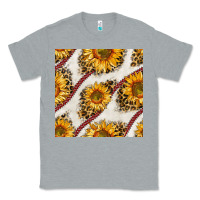 Heather Grey baseball sunflowers and leopard seamless pattern Classic Tee - BundleAndBundleShop