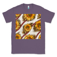 Lavender baseball sunflowers and leopard seamless pattern Classic Tee - BundleAndBundleShop