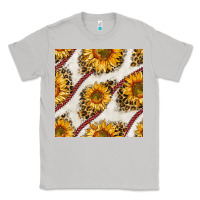 Moon Dust baseball sunflowers and leopard seamless pattern Classic Tee - BundleAndBundleShop