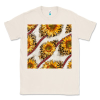 Natural baseball sunflowers and leopard seamless pattern Classic Tee - BundleAndBundleShop