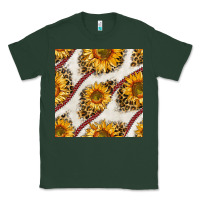 Sports Green baseball sunflowers and leopard seamless pattern Classic Tee - BundleAndBundleShop