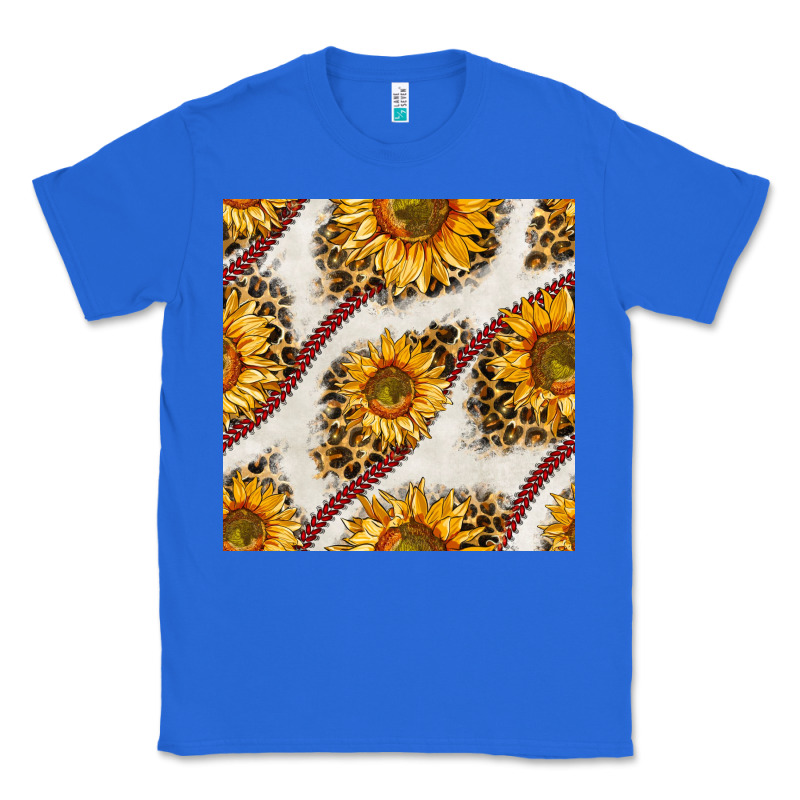 Baseball Sunflowers And Leopard Seamless Pattern Classic Tee by BundleAndBundleShop | Teevron