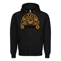 Black football rainbow Zipper Hoodie - RanaPortraitStore