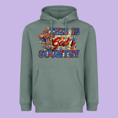 This Is God's Country Heavyweight Hoodie Designed By Zillion Design Studio