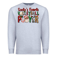 Heather Grey afro santa's favorite volleyball player for christ Premium Sweatshirt - FaDigitalArtStudio