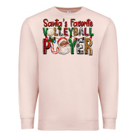 Pale Pink afro santa's favorite volleyball player for christ Premium Sweatshirt - FaDigitalArtStudio