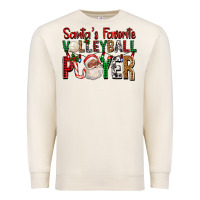 Sandshell afro santa's favorite volleyball player for christ Premium Sweatshirt - FaDigitalArtStudio