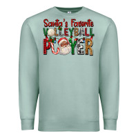 Seafoam afro santa's favorite volleyball player for christ Premium Sweatshirt - FaDigitalArtStudio