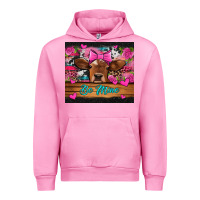 Fuchsia Pink be mine valentine's day cow Urban Hoodie - Jasminsmagicworld